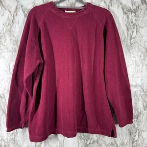 Women's EDDIE BAUER Crew Neck Pull Over Sweater | Maroon | Size Large